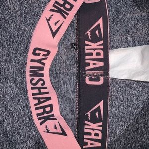 Medium gym shark leggings charcoal and baby pink